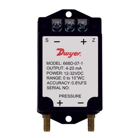 DWYER INSTRUMENTS Differential Pressure Transmitter, 025 In 668-7